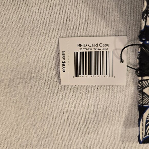 Vera Bradley NEW Card Case Snow Lotus Black White Floral Retired Pattern RFID Se - Picture 11 of 12